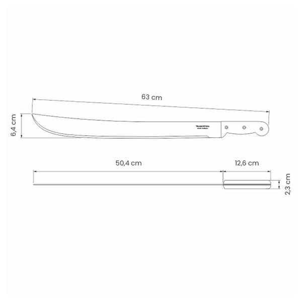 Imagem de Facão Tramontina 20 Polegadas para Mato Lâmina de Aço Carbono 50 cm Cabo de Polipropileno 12,5 cm
