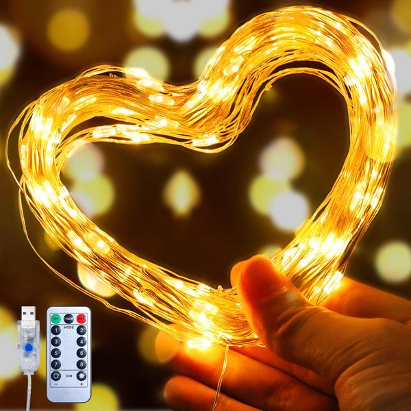 Imagem de Fairy Lights Minetom USB 33 pés 100 LED com controle remoto à prova d'água