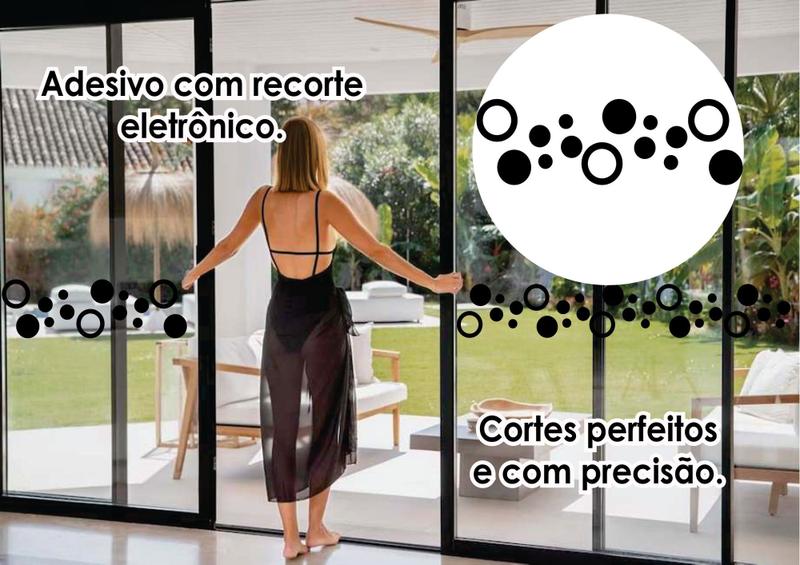 Imagem de Faixa Anti Trombada Adesivada Para Porta Blindex Vidro Decoração Ambientes