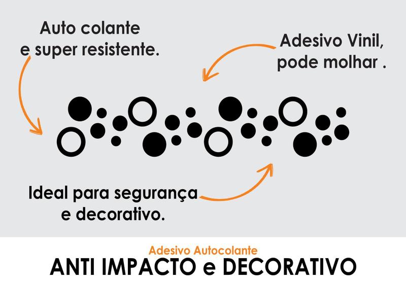 Imagem de Faixa Anti Trombada Desenho Porta Vidro Blindex Preto Branco Segurança