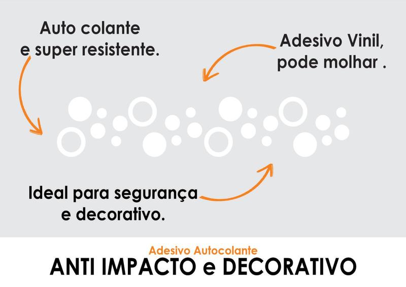 Imagem de Faixa Anti Trombada para Porta de Banheiro Decoração de Vidro Box Sala Escritório