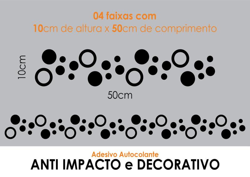 Imagem de Faixa Anti Trombada Porta Vidro Blindex Quadra 2 metros