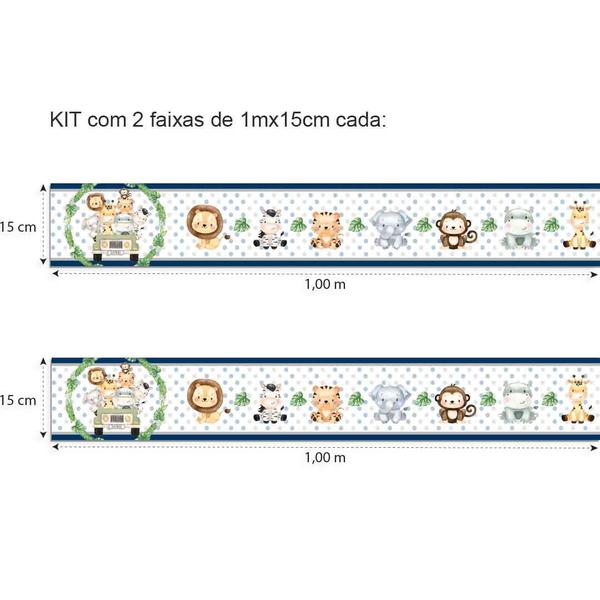 Imagem de Faixa Border Adesivo Zoo Safari Infantil Papel Parede Selva