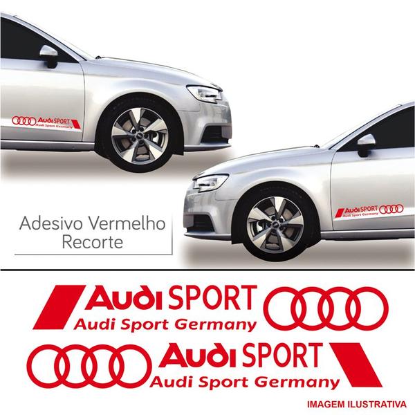 Imagem de Faixa carro audi sport germany adesivo lateral vermelho