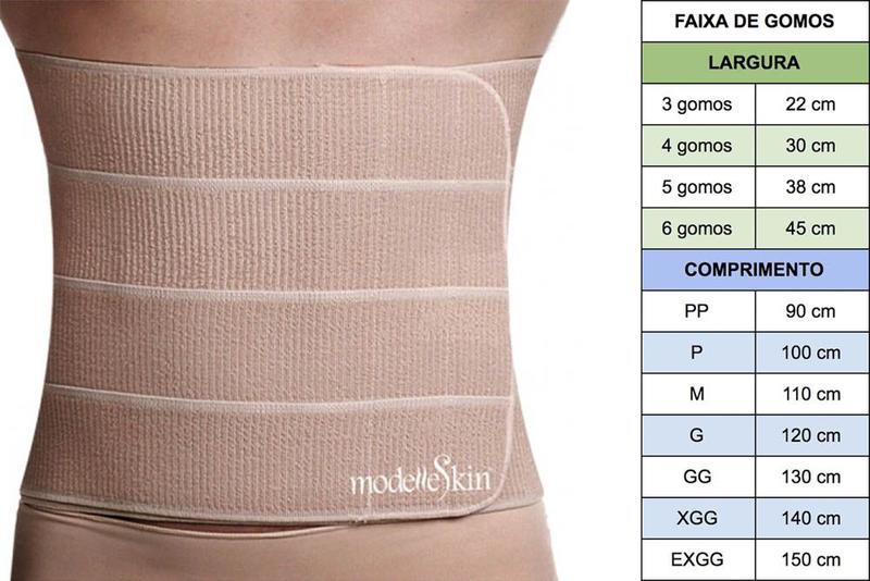 Imagem de Faixa Cinta Abdominal Pós Cirúrgica 4 Gomos 4014 ModelleSkin