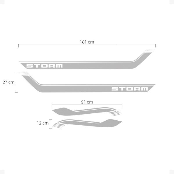 Imagem de Faixa Compatível C/ Ecosport Storm Completo Adesivo Cinza