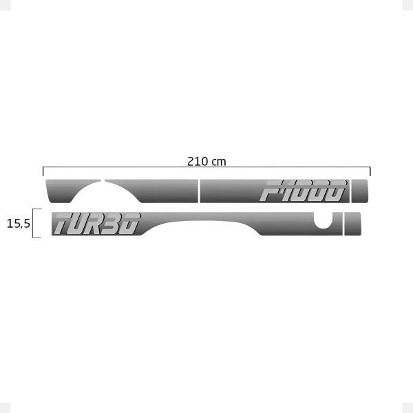 Imagem de Faixa Compatível F-1000 Turbo 1991 Adesivo Prata Decorativo