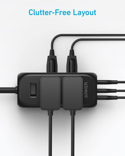 Imagem de Faixa de alimentação Anker 332 USB, 6 tomadas de 10 pés com fornecimento de energia de 20 W