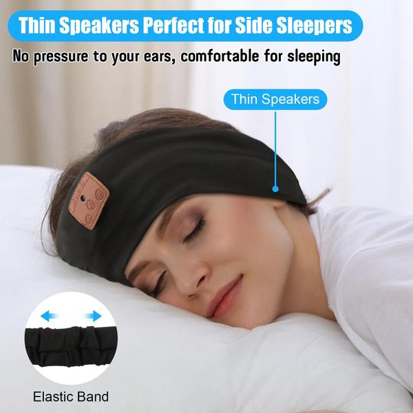 Imagem de Faixa de cabeça Bluetooth Sleep Headphones BULYPAZY, 2 peças, preta e cinza