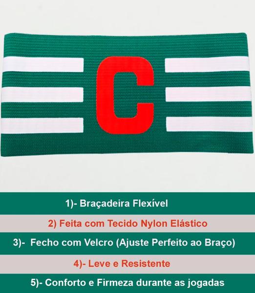 Imagem de Faixa de Capitão Braçadeira de Futebol Kit com 2 Unidades