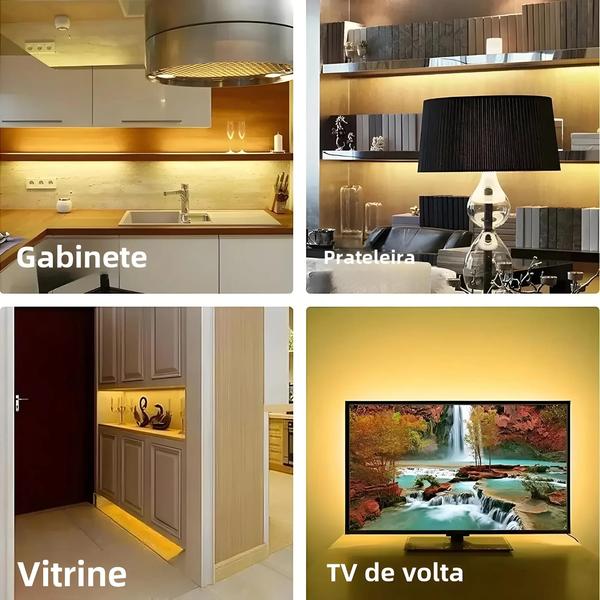 Imagem de Faixa De Luz Led Com Sensor De Movimento Usb 1m / 2m / 3m / 5m Para Tv Cozinha Sob A Luz Noturna Do