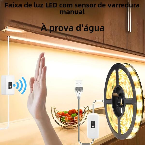 Imagem de Faixa De Luz Led Com Sensor De Movimento Usb 1m / 2m / 3m / 5m Para Tv Cozinha Sob A Luz Noturna Do