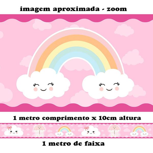 Imagem de Faixa Decorativa Chuva De Amor Infantil quarto Bebê  Adesivo de Parede