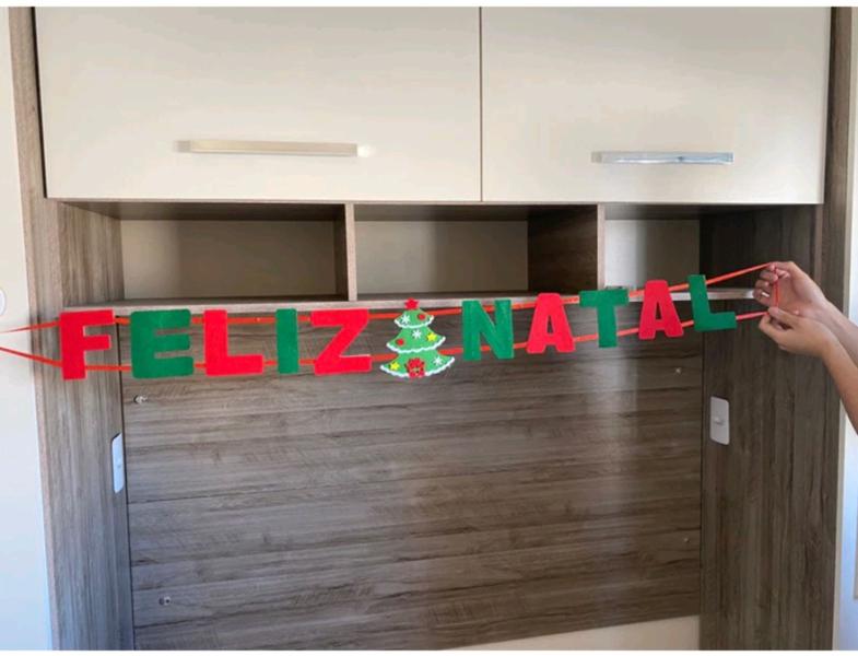 Imagem de Faixa Decorativa Feliz Natal Para Decoração 128cm