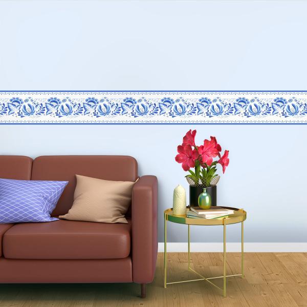 Imagem de Faixa Decorativa - Floral Azul Portugues 1