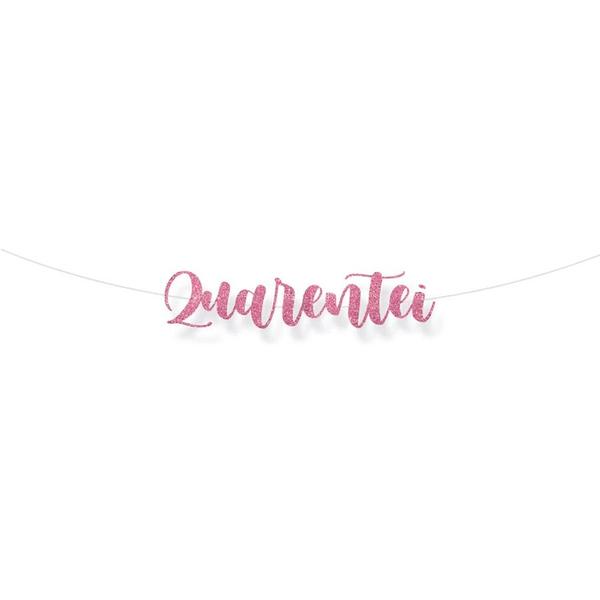 Faixa decorativa "Quarentei" Glitter Rosa - 1 unidade - Cromus - Rizzo Imagem de Faixa decorativa "Quarentei" Glitter Rosa - 1 unidade - Cromus - Rizzo