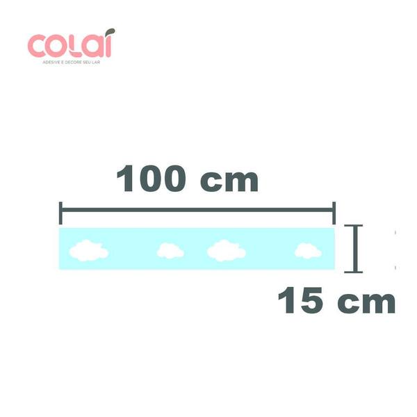 Faixa Decorativa Quarto Bebê Infantil Nuvens azul 8m - Colaí Imagem de Faixa Decorativa Quarto Bebê Infantil Nuvens azul 8m