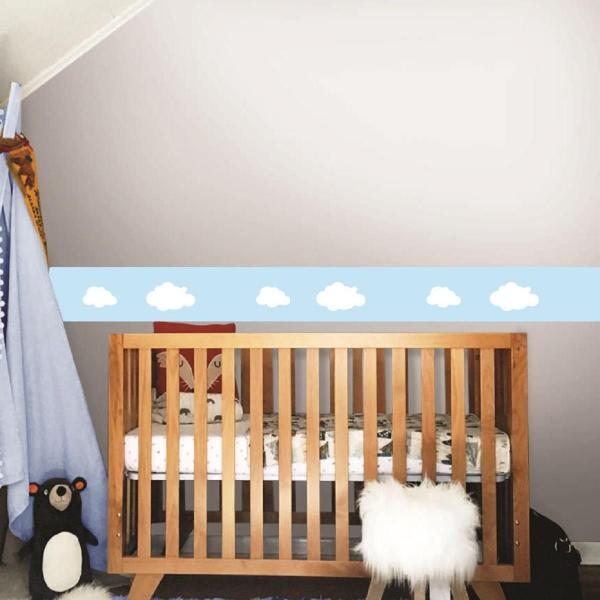 Imagem de Faixa Decorativa Quarto Bebê Infantil Nuvens ul 4M