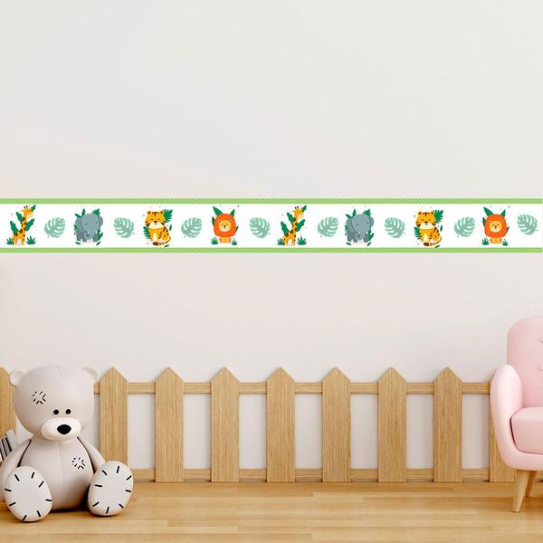 Imagem de Faixa Decorativa Safári Infantil quarto Bebê Adesivo de Parede