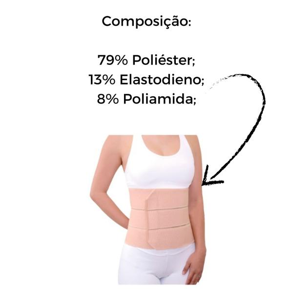 Imagem de Faixa Elástica Abdominal 3 Painel Corretor Postural TakeCare