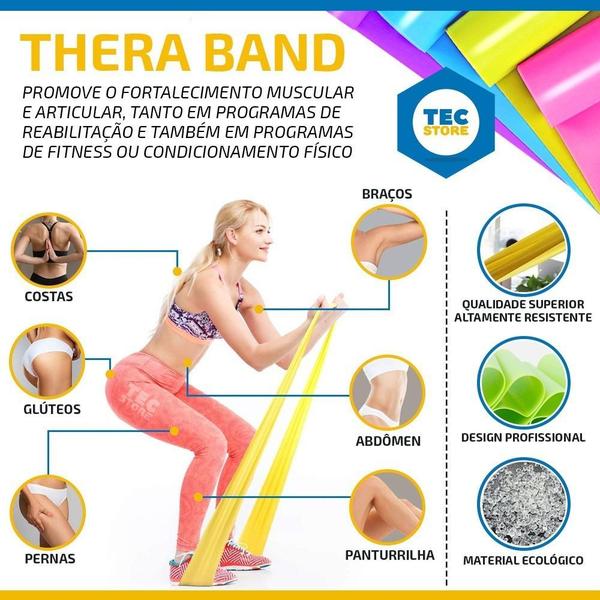 Imagem de Faixa Elastica Band Pilates Fisioterapia Exercicios Academia