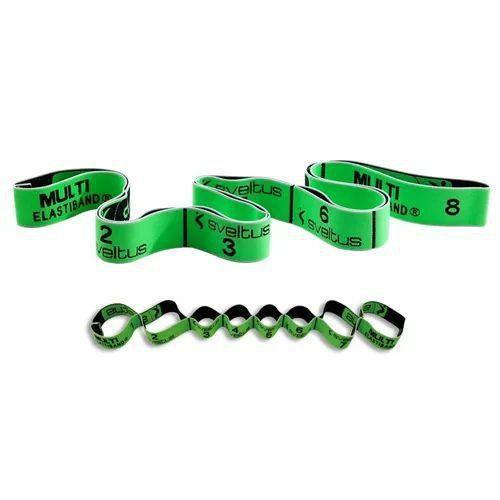 Imagem de Faixa Elástica de algodão Sveltus Elastiband Multi Alças 10kg e 1,10mX4cm Verde Funcional Fitness Fisioterapia