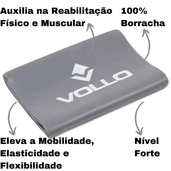 Imagem de Faixa Elástica de Exercícios Treino Academia Funcional Nível Forte Vollo