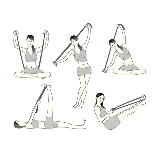 Faixa Elástica de Resistência para Ioga e Pilates - 8 Laços para Treinamento em Casa Imagem de Faixa Elástica de Resistência para Ioga e Pilates - 8 Laços para Treinamento em Casa