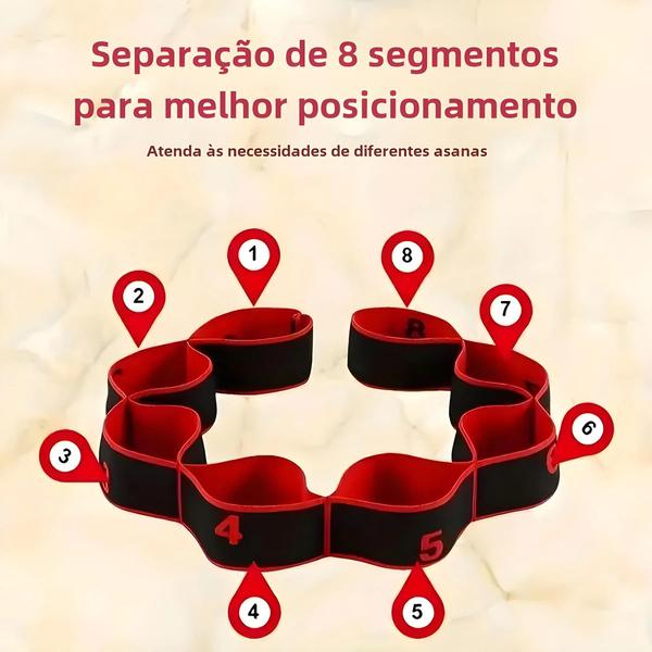 Faixa Elástica de Resistência para Ioga e Pilates - 8 Laços para Treinamento em Casa Imagem de Faixa Elástica de Resistência para Ioga e Pilates - 8 Laços para Treinamento em Casa