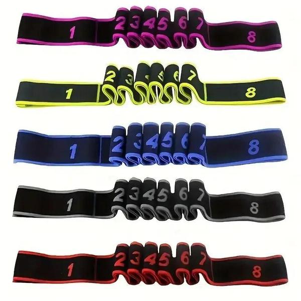 Faixa Elástica de Resistência para Ioga e Pilates - 8 Laços para Treinamento em Casa Imagem de Faixa Elástica de Resistência para Ioga e Pilates - 8 Laços para Treinamento em Casa