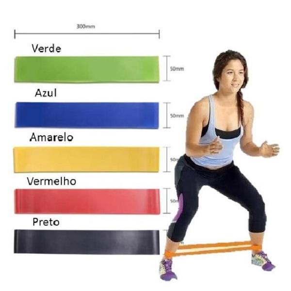 Imagem de Faixa Elástica Kti 5 Intensidades Pilates Academia Yoga