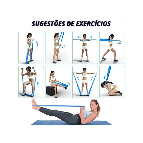 Imagem de Faixa Elástica para Exercícios Extra Forte - 1,5M Azul