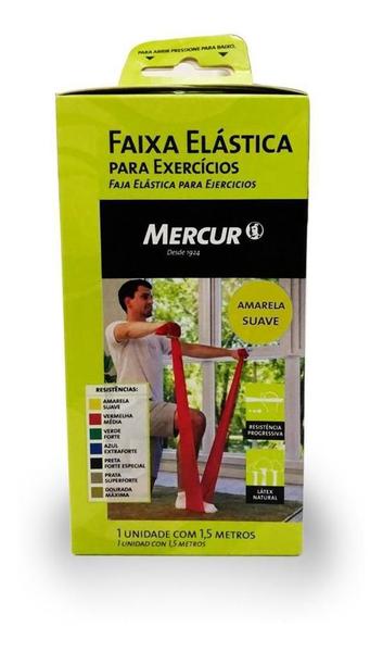 Imagem de Faixa Elástica Para Exercícios Suave Amarela 1.5 M - Mercur