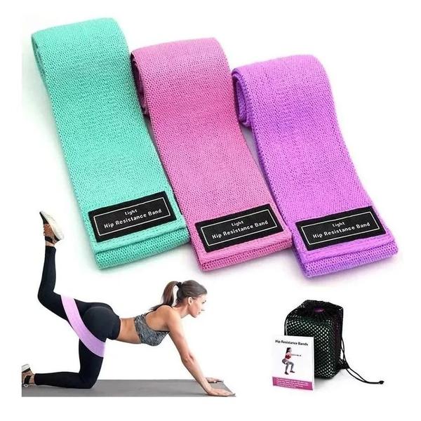 Faixa Elástica para Treino em casa Fisioterapia Musculação Treino Pernas c/3 unidades Mini Band - fitbody Imagem de Faixa Elástica para Treino em casa Fisioterapia Musculação Treino Pernas c/3 unidades Mini Band