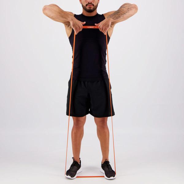 Faixa Elástica Super Band Leve Laranja Fitness Liveup Imagem de Faixa Elástica Super Band Leve Laranja Fitness Liveup