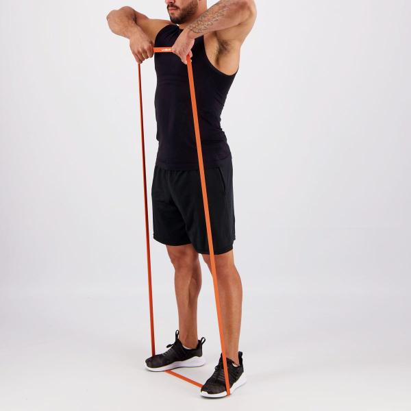 Faixa Elástica Super Band Leve Laranja Fitness Liveup Imagem de Faixa Elástica Super Band Leve Laranja Fitness Liveup