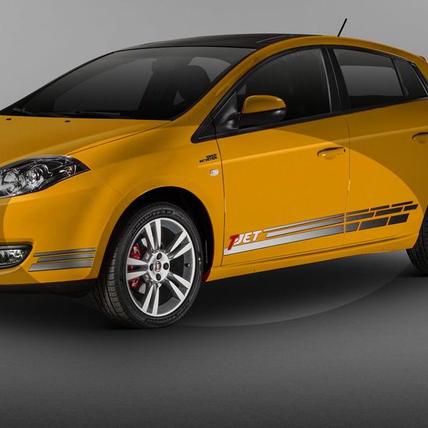 Faixa Fiat Bravo T-jet 2014 2015 2016 Adesivo Lateral Prata - SPORTINOX Imagem de Faixa Fiat Bravo T-jet 2014 2015 2016 Adesivo Lateral Prata