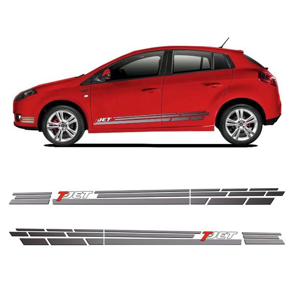 Faixa Fiat Bravo T-jet 2014 2015 2016 Adesivo Lateral Prata - SPORTINOX Imagem de Faixa Fiat Bravo T-jet 2014 2015 2016 Adesivo Lateral Prata