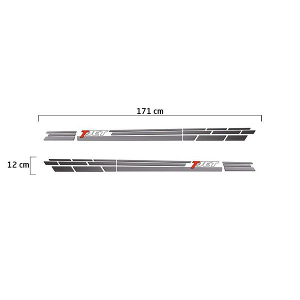 Faixa Fiat Bravo T-jet 2014 2015 2016 Adesivo Lateral Prata - SPORTINOX Imagem de Faixa Fiat Bravo T-jet 2014 2015 2016 Adesivo Lateral Prata