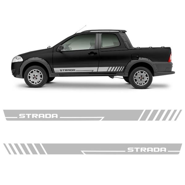 Faixa Fiat Strada 2013/2014 Adesivo Cinza Lateral Decorativo - SPORTINOX Imagem de Faixa Fiat Strada 2013/2014 Adesivo Cinza Lateral Decorativo