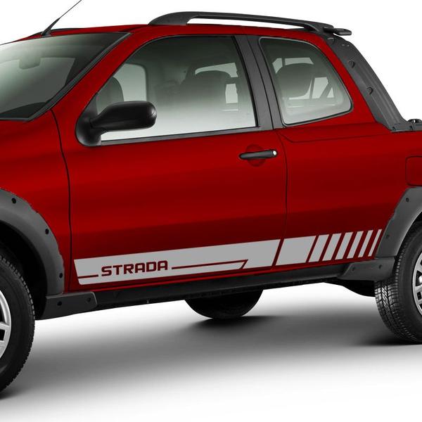 Faixa Fiat Strada 2013/2014 Adesivo Cinza Lateral Decorativo - SPORTINOX Imagem de Faixa Fiat Strada 2013/2014 Adesivo Cinza Lateral Decorativo