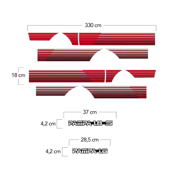 Imagem de Faixa Ford Pampa 1990 1.8 S Adesivo Lateral Modelo Original