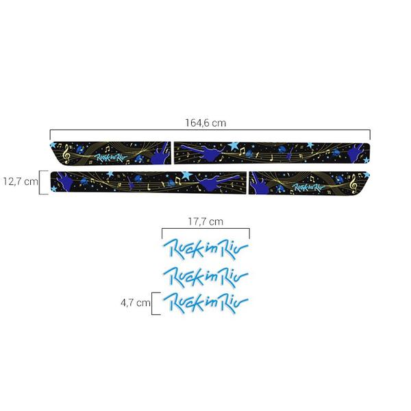 Imagem de Faixa Fox Rock In Rio 2013 2014 2015 Adesivo Azul + Emblemas