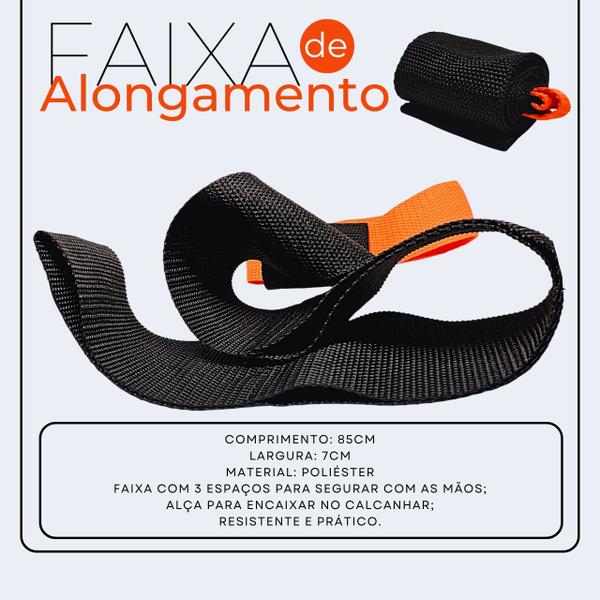 Imagem de Faixa Funcional Alongamento Yoga Fisioterapia Esporão Fascite Tendinite Dor Nos Pés e na Pernas Uniflex Original