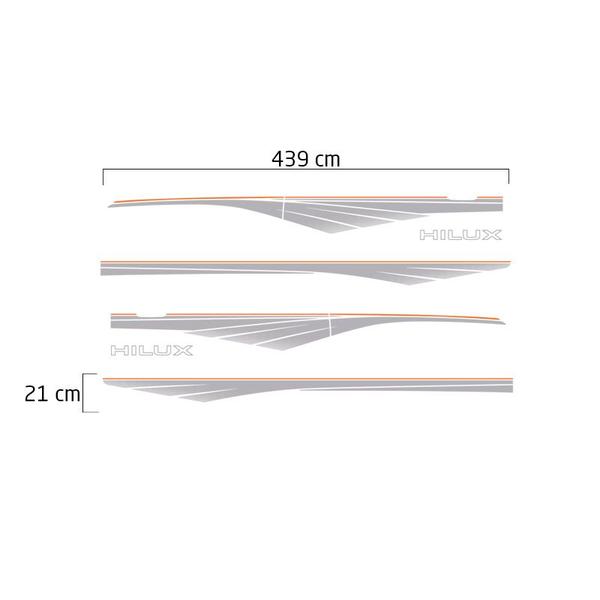 Imagem de Faixa Hilux 1992/2004 Adesivo Cinza Lateral Cabine Simples