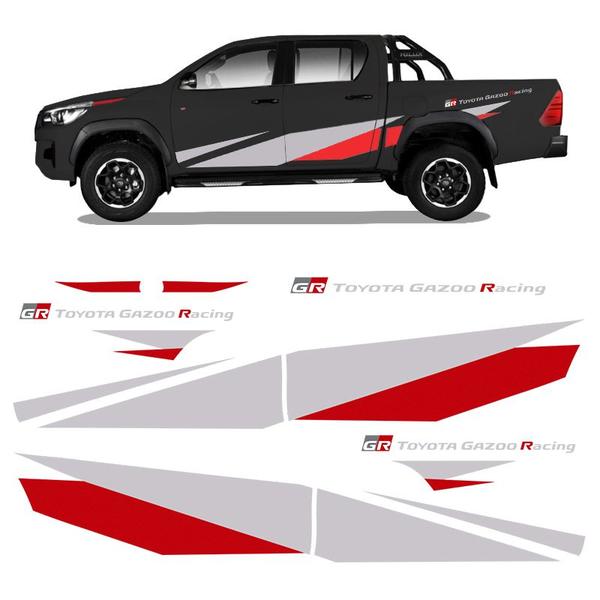 Faixa Hilux Gr Toyota Gazoo Racing 2018 2019 Adesivo Cinza - SPORTINOX Imagem de Faixa Hilux Gr Toyota Gazoo Racing 2018 2019 Adesivo Cinza