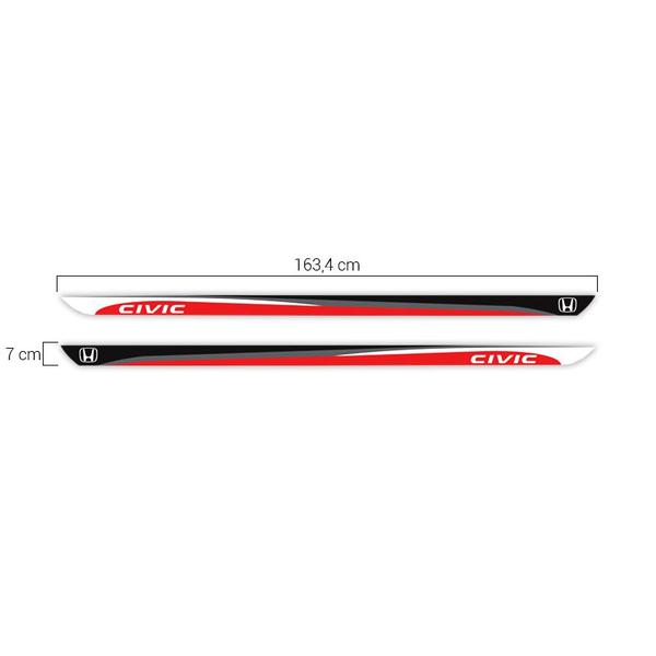 Faixa Lateral Civic 2009 a 2022 Adesivo Decorativo Par - SPORTINOX Imagem de Faixa Lateral Civic 2009 a 2022 Adesivo Decorativo Par