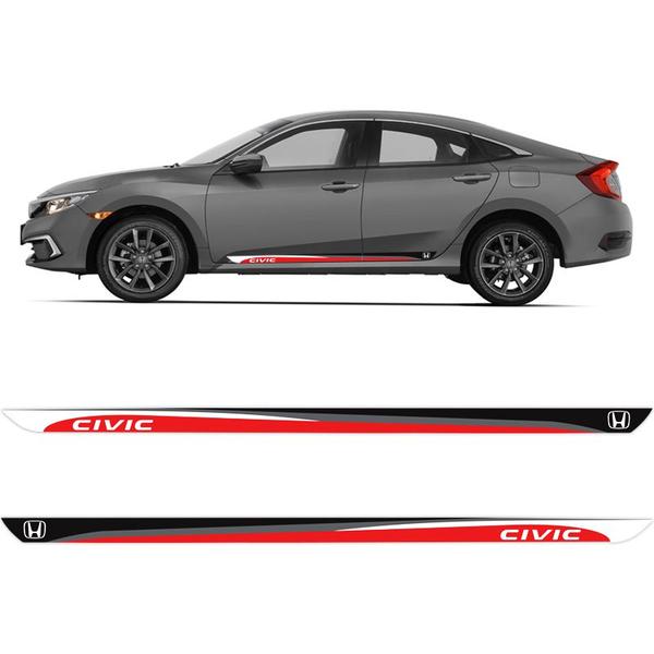 Faixa Lateral Civic 2009 a 2022 Adesivo Decorativo Par - SPORTINOX Imagem de Faixa Lateral Civic 2009 a 2022 Adesivo Decorativo Par