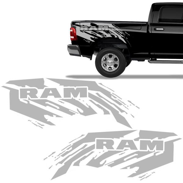 Imagem de Faixa Lateral Dodge Ram 2012/ 2500 Adesivo Prata Corroído