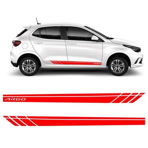 Imagem de Faixa Lateral Fiat Argo 2018 2019 2020 2021 Adesivo Vermelho